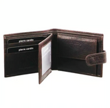 Pierre Cardin Mens Leather Wallet Flap Credit Card Slots RFID - Chestnut