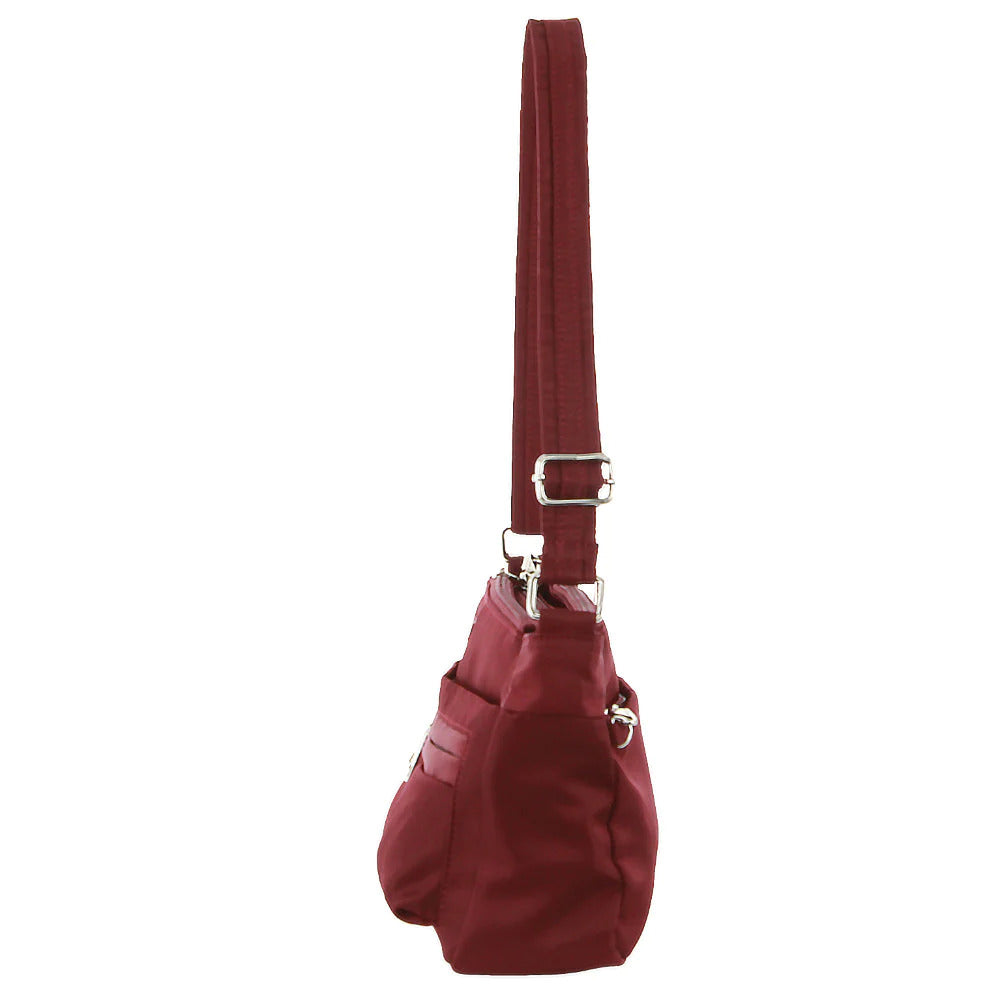 Pierre Cardin Anti-Theft Cross Body Bag Slash Proof RFID Blocking - Wine