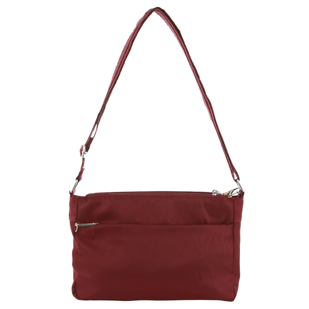 Pierre Cardin Anti-Theft Cross Body Bag Slash Proof RFID Blocking - Wine