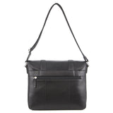 Pierre Cardin Pebbled Leather 13" Laptop Computer Bag Overnight Satchel - Black