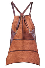 Pierre Cardin Professional Leather Apron Butcher Woodwork Hairdressing Barber Chef - Chestnut