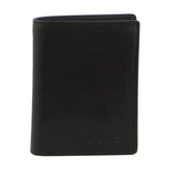 Pierre Cardin Mens Wallet Leather Tri Fold Credit Card Slots Slim RFID - Black