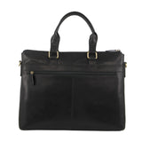 Pierre Cardin Leather 15" Laptop Briefcase Business Bag - Black