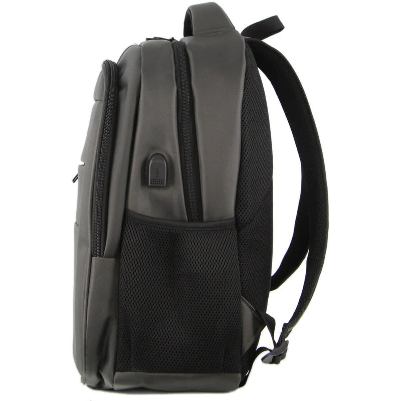 Pierre Cardin Mens Travel & Business Backpack with Built-in USB Port - Grey