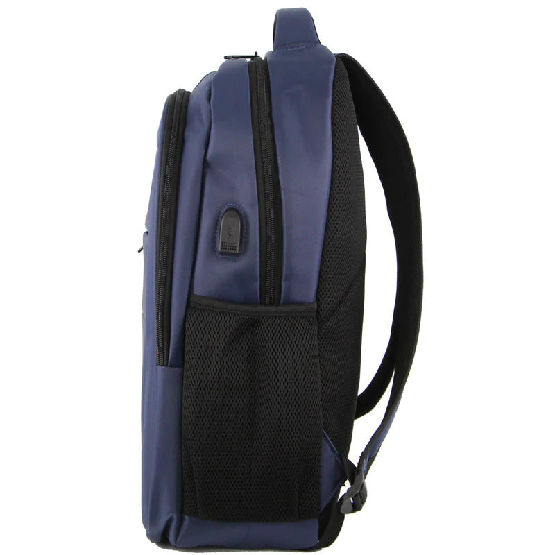 Pierre Cardin Mens Travel & Business Backpack with Built-in USB Port - Navy