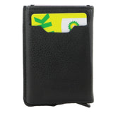 Pierre Cardin Leather Smart Slide Card Holder Tab Wallet RFID - Black