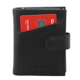 Pierre Cardin Leather Smart Slide Card Holder Tab Wallet RFID - Black