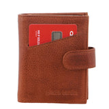 Pierre Cardin Leather Smart Slide Card Holder Tab Wallet RFID - Tan