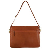 Pierre Cardin 13" Italian Leather 15" Laptop Computer Business Bag in Cognac