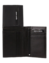 Pierre Cardin Mens Rustic Genuine Leather Wallet RFID in Black