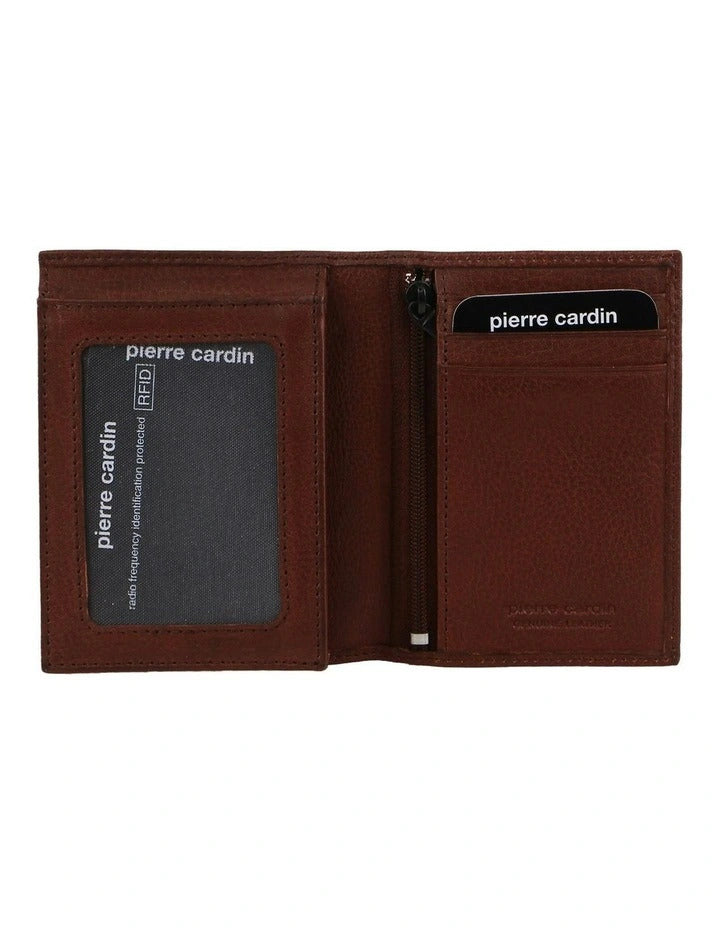 Pierre Cardin Mens Rustic Genuine Leather Wallet RFID in Brown