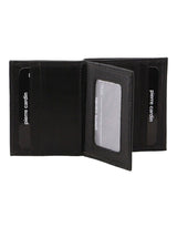 Pierre Cardin Mens Slim Bi-Fold Leather Wallet Rustic w/ RFID Protection in Black