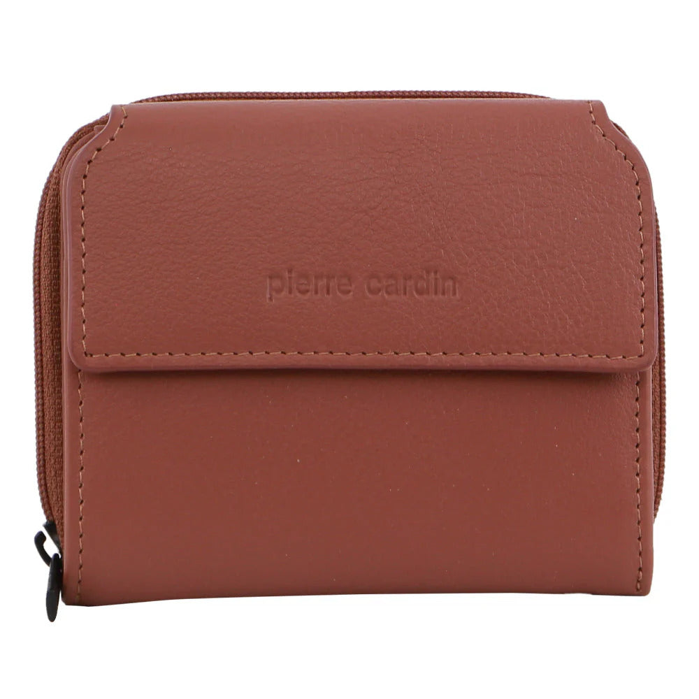 Pierre Cardin Womens Zip Around Leather Wallet with RFID - Casia Rose