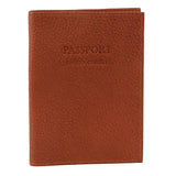 Pierre Cardin Slim Leather Passport Wallet Holder RFID Case Cover - Cognac