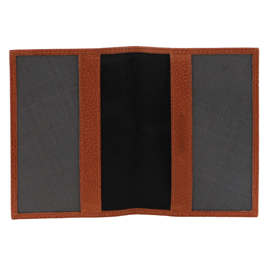 Pierre Cardin Slim Leather Passport Wallet Holder RFID Case Cover - Cognac