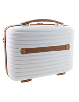 Pierre Cardin Beauty Case Hard Shell Makeup Cosmetic Organizer Travel in White