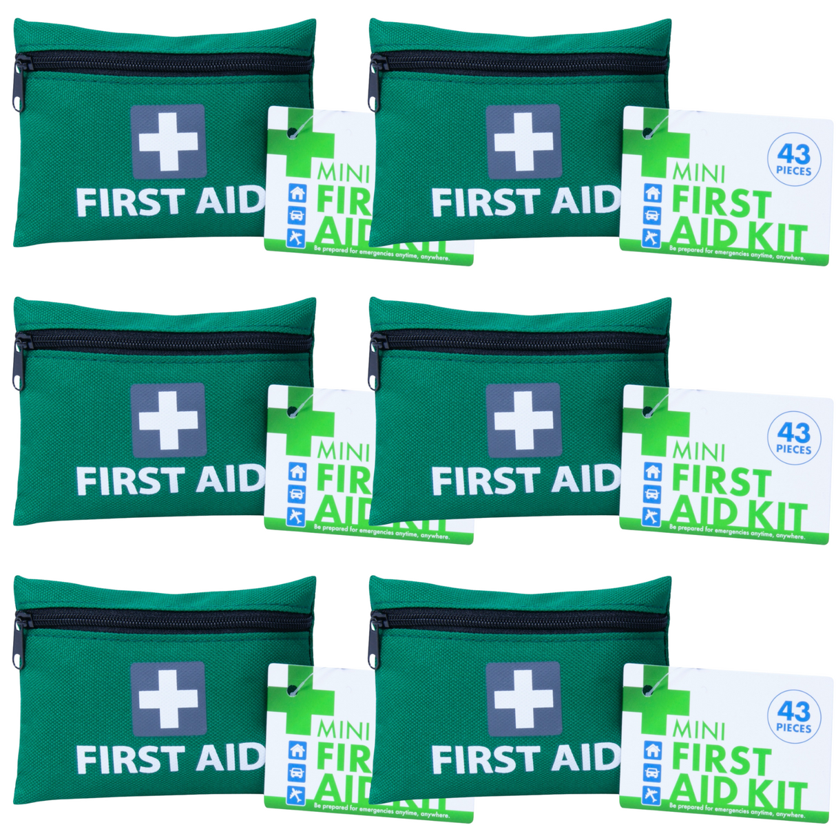 6x Mini First Aid Kit 258pcs Total Emergency Medical Travel Pocket Set Family Home Car