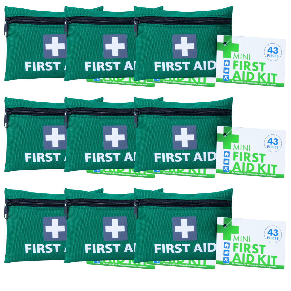 9 Packs Mini First Aid Kit 387pcs Emergency Medical Travel Pocket Set Family Home Car Treatment