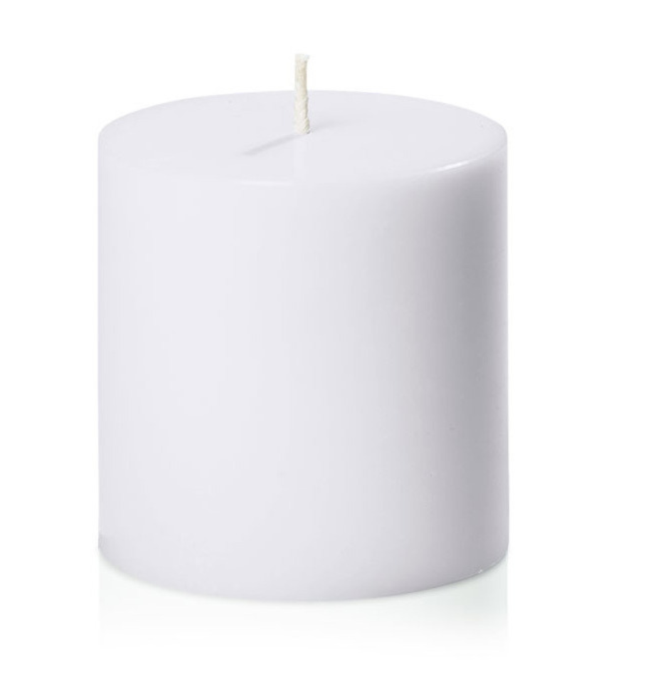 48x Premium Church Candle Pillar Candles White Unscented Lead Free 36Hrs - 7*7cm