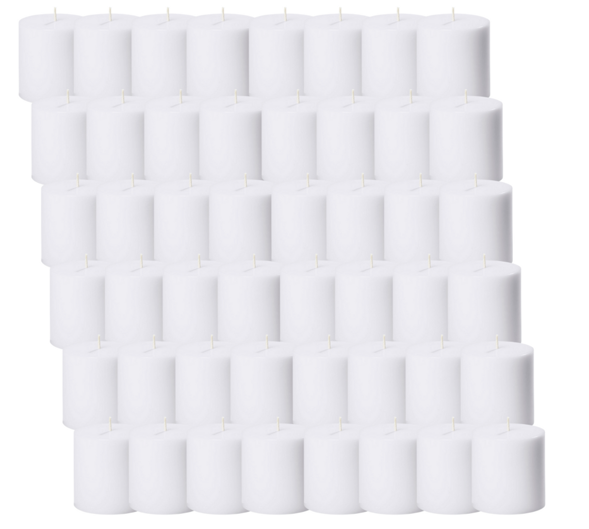 48x Premium Church Candle Pillar Candles White Unscented Lead Free 36Hrs - 7*7cm