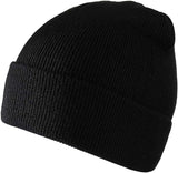 PLAIN BEANIE Unisex Mens Womens Winter Warm Hat Ski Cap Knit One Size - Black