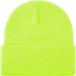 PLAIN BEANIE Unisex Mens Womens Winter Warm Hat Ski Cap Knit One Size - Fluro Yellow