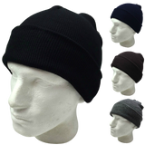 PLAIN BEANIE Unisex Mens Womens Winter Warm Hat Ski Cap Knit One Size - Navy Blue