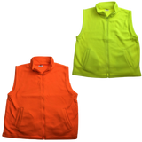 PLAIN HI VIS Polar Fleece Vest Full Zip Safety Workwear High Visibility Fleecy