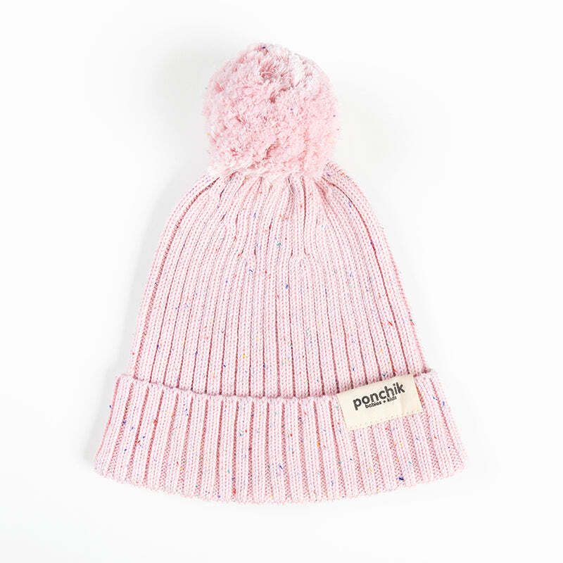 Ponchik Babies + Kids - Pom Pom Beanie Hat Warm Winter - Love Speckle