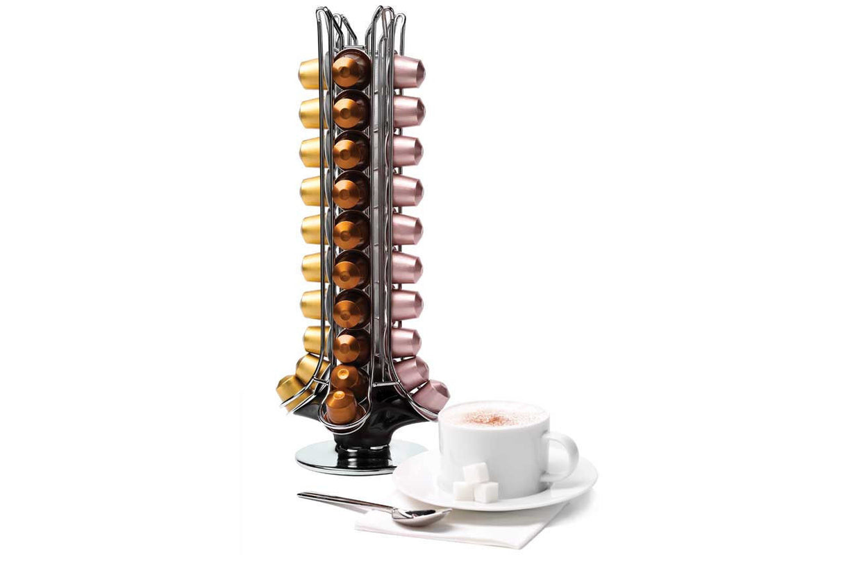 PREPARA COFFEE CAPSULE RACK Stand Pod Dispenser Storage Tower Espresso Carousel