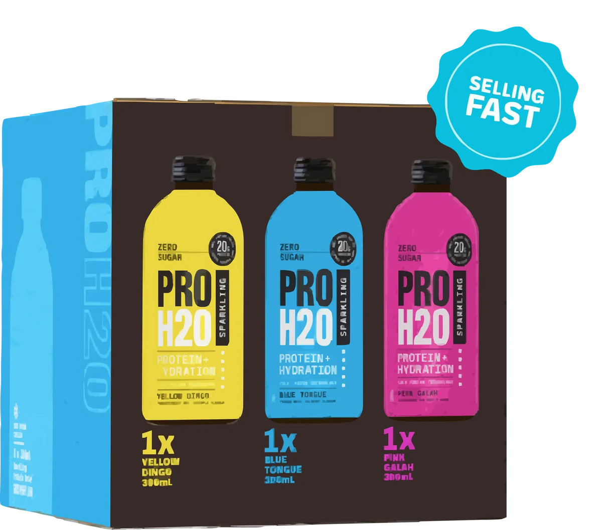 6x PRO H20 Sparkling 20g Protein Hydration Drink Zero Sugar Hydrate Mix Pack