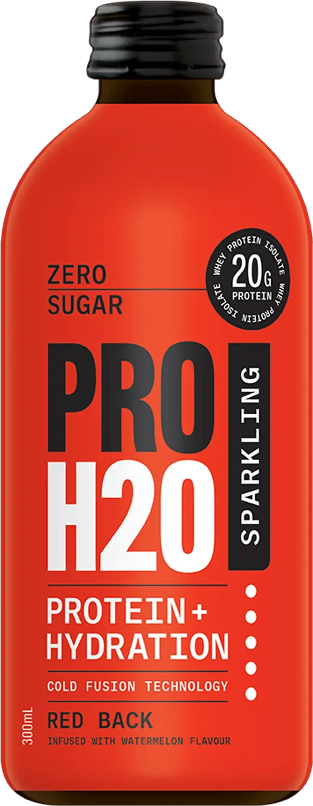 PRO H20 Sparkling Water 20g Protein Hydration Drink Zero Sugar - Red Back