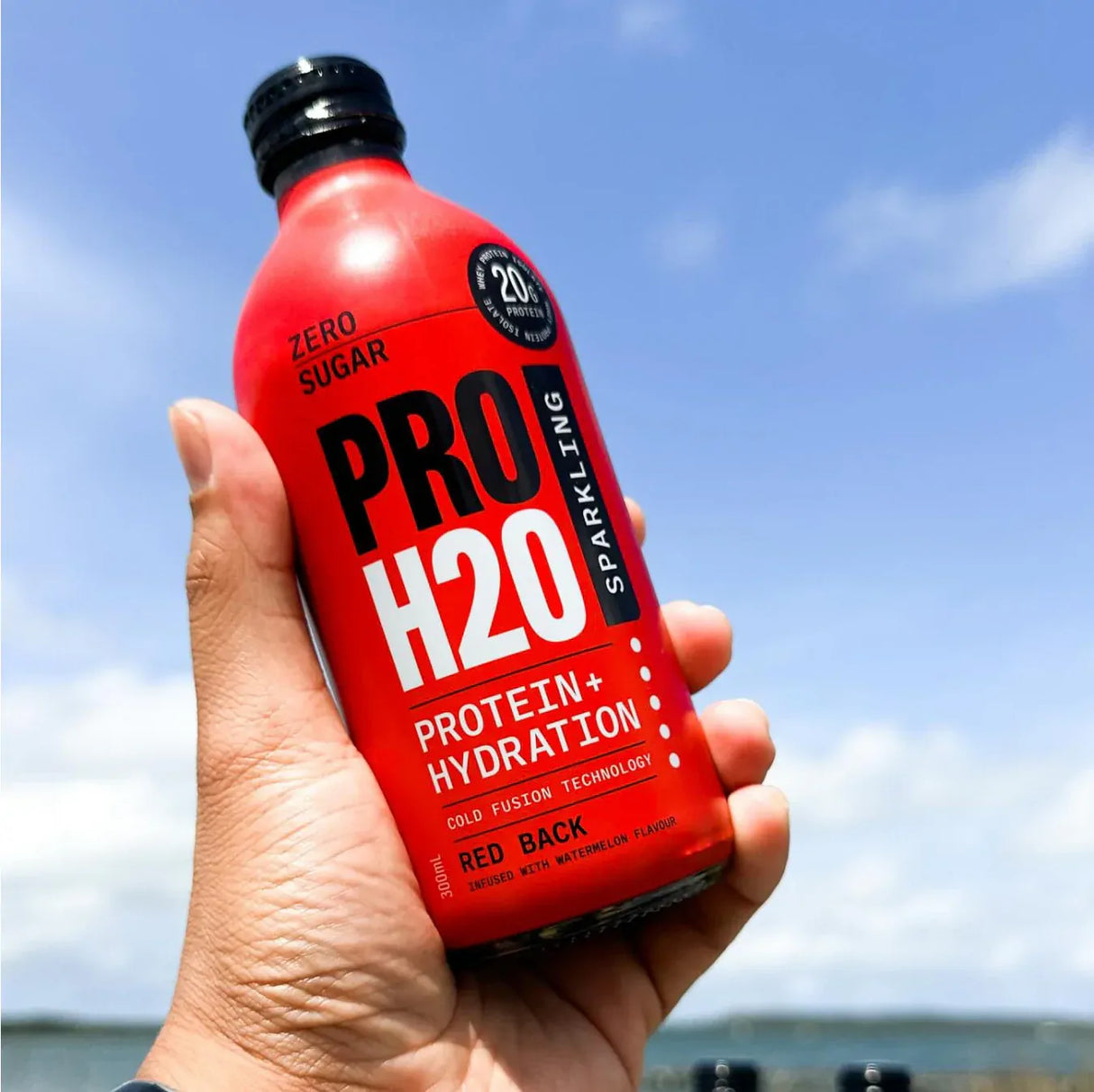 PRO H20 Sparkling Water 20g Protein Hydration Drink Zero Sugar - Red Back