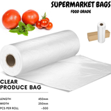 2 Produce Rolls Bags Heavy Duty Food Grade Freezer Supermarket Bag Gusset