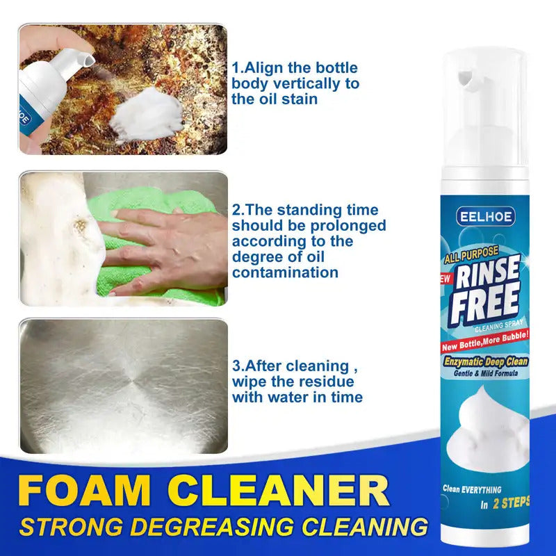 All-Purpose Rinse-Free Cleaning Spray - Powerful Multi-Purpose Foam Cleaner