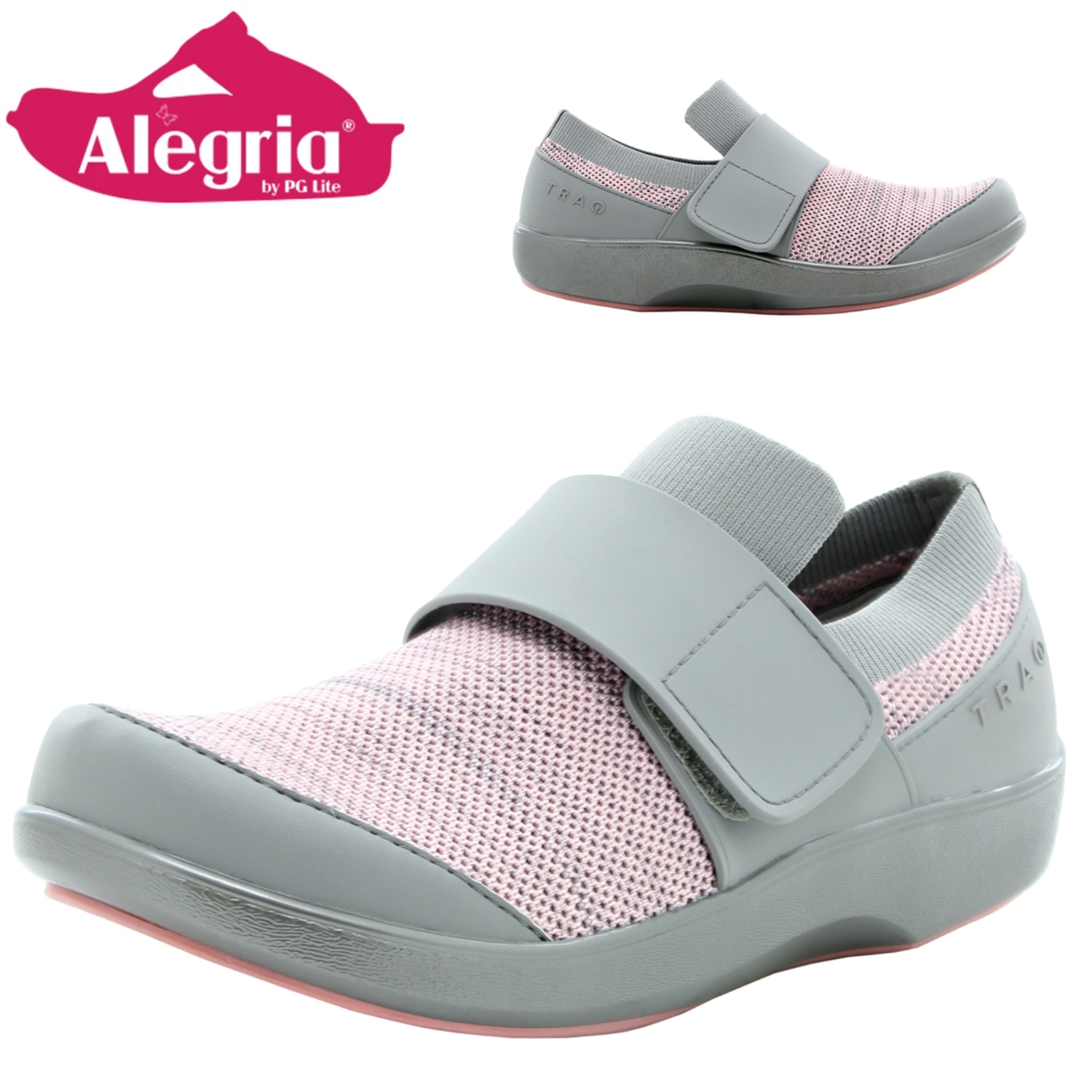 Traq By Alegria Womens Qwik Smart Comfort Walking Shoe Sneaker - Pink Multi