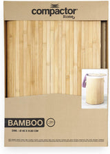 Compactor Round Natural Bamboo Laundry Hamper with Removable Liner 60cm x 40cm