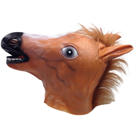 Horse Head Face Mask Halloween Latex Rubber Costume Party - One Size