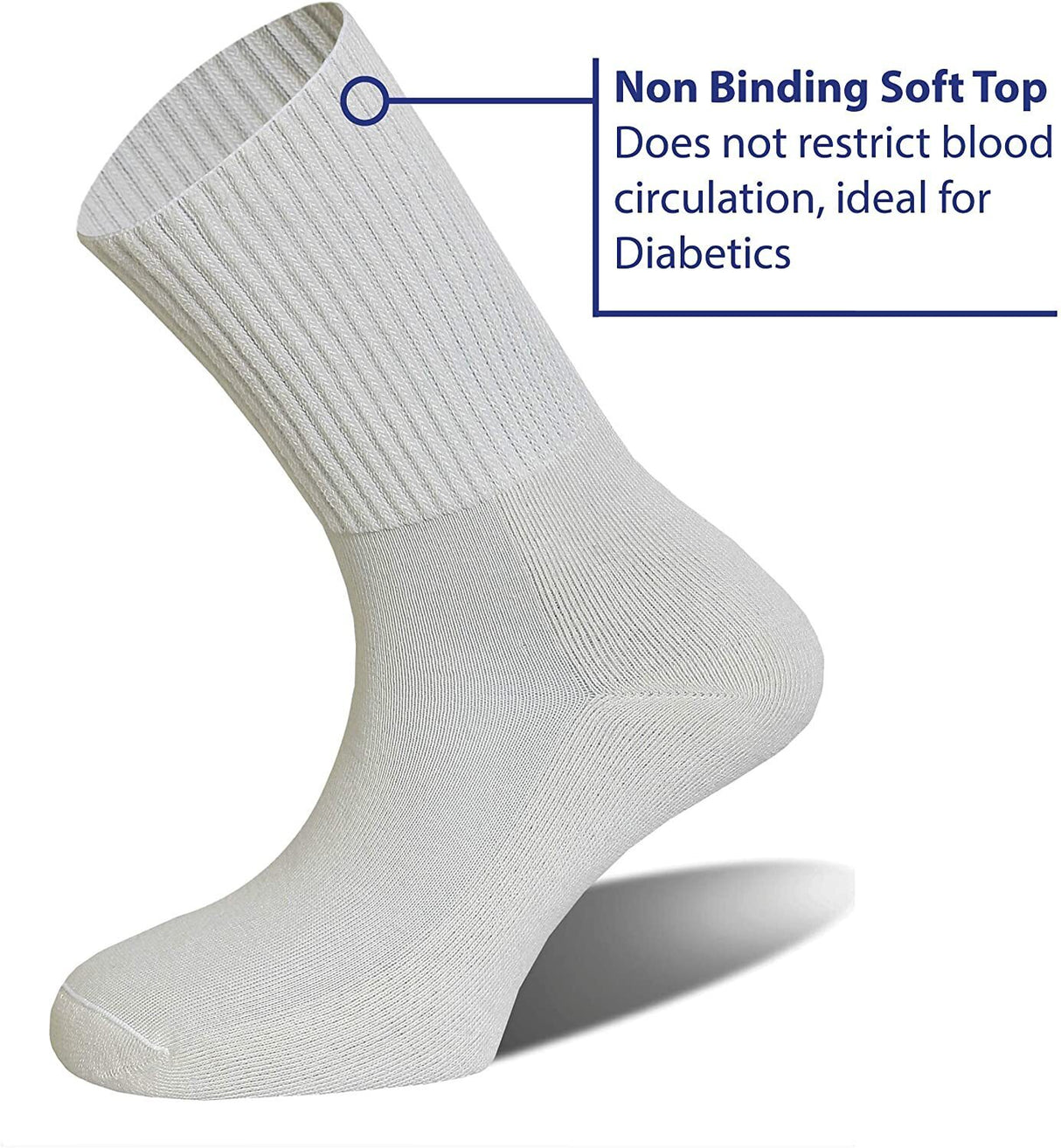 REFLEXA Diabetic Socks Flat Toe Seam Comfort Medical Circulation Health Sock