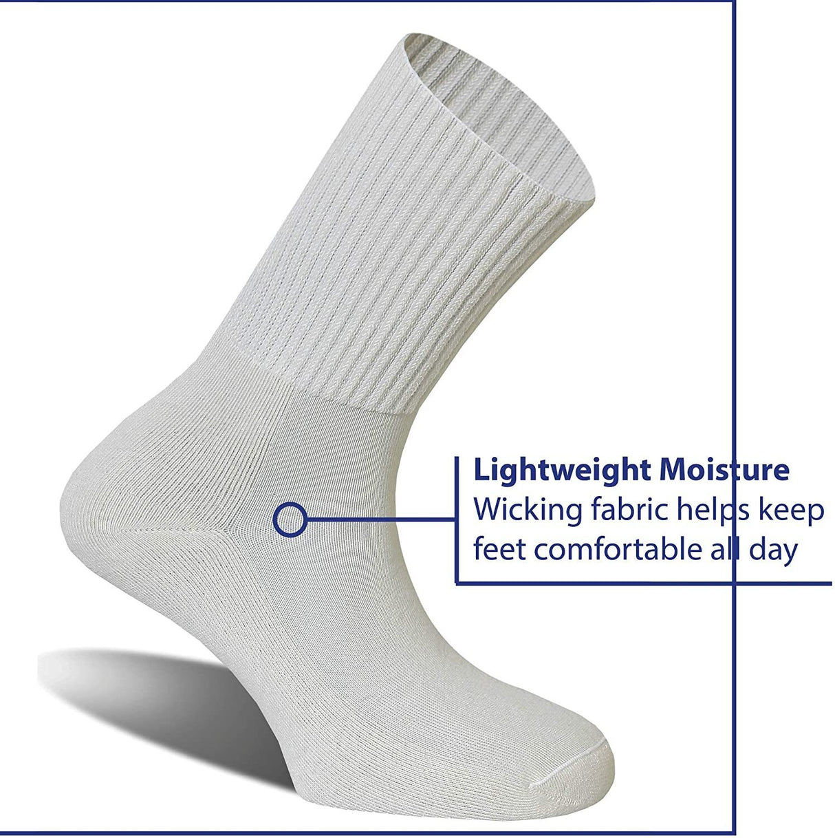 REFLEXA Diabetic Socks Flat Toe Seam Comfort Medical Circulation Health Sock