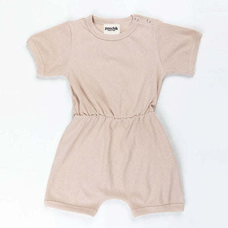 Ponchik Babies + Kids - Ribbed Cotton Romper - Sugar Cookie