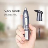 2 in 1 Waterproof Nose Hair Trimmer Portable Remover Eyebrow Clippers Cordless