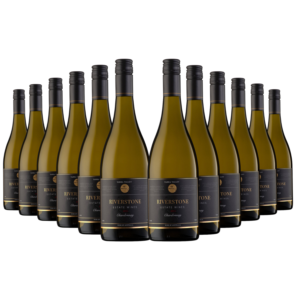 12x 2021 Riverstone Estate Chardonnay White Wine - 750ml Bottle