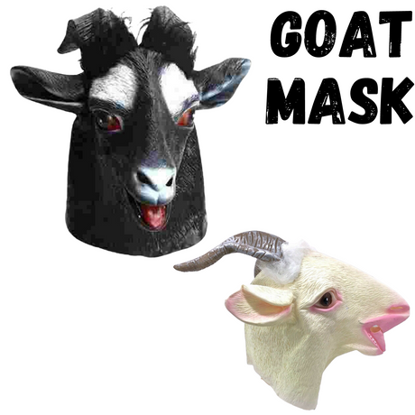 GOAT RUBBER MASK Latex Head Face Halloween Costume Party Animal Cosplay Sheep - White