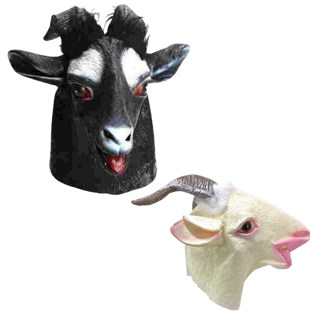 GOAT RUBBER MASK Latex Head Face Halloween Costume Party Animal Cosplay Sheep - Black