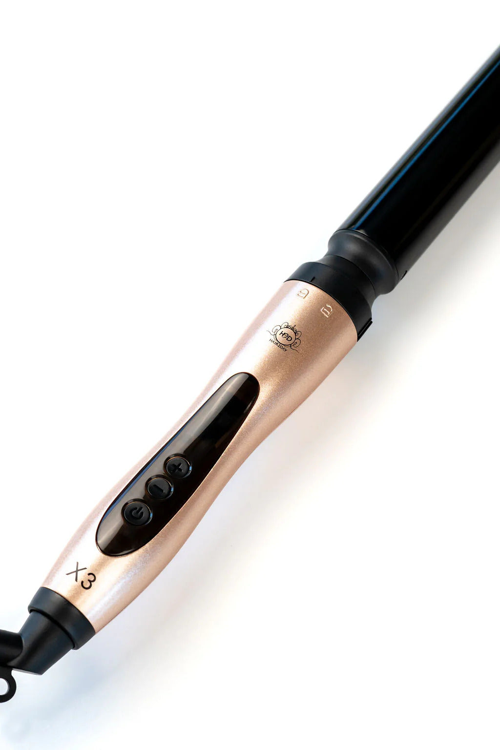 H2D X3 Professional Curling Wand Ceramic Curler Roller - Rose Gold