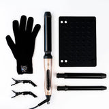 H2D X3 Professional Curling Wand Ceramic Curler Roller - Rose Gold