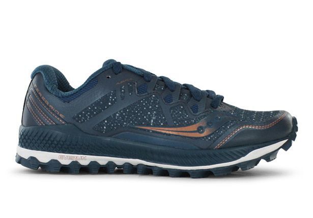 Saucony Womens Peregrine 8 Sneakers Runners Running Shoes - Blue/Denim/Copper