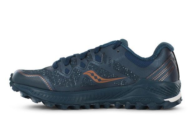 Saucony Womens Peregrine 8 Sneakers Runners Running Shoes - Blue/Denim/Copper