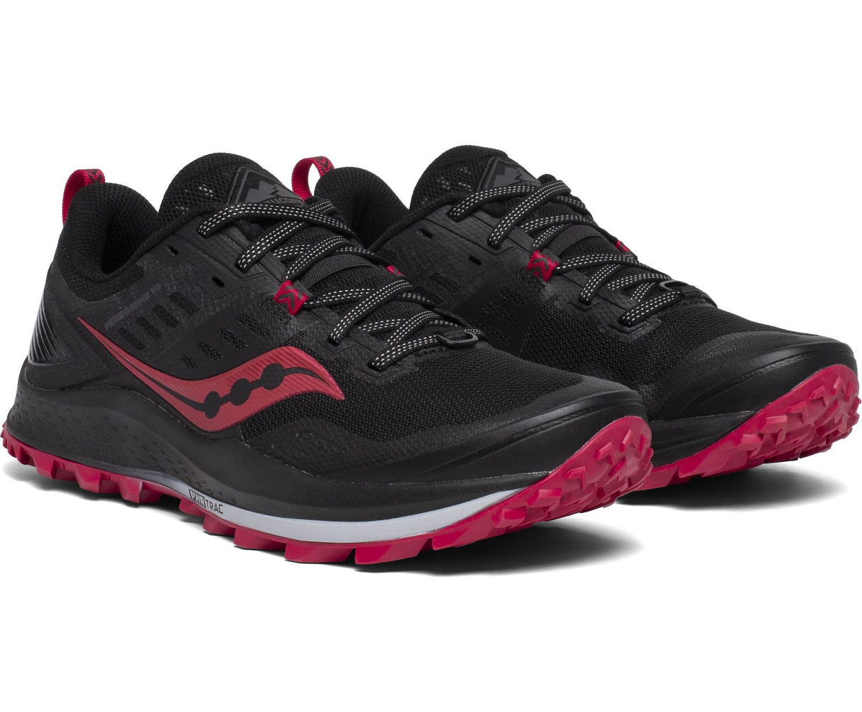 Saucony Womens Peregrine Running Shoe - Black/Red